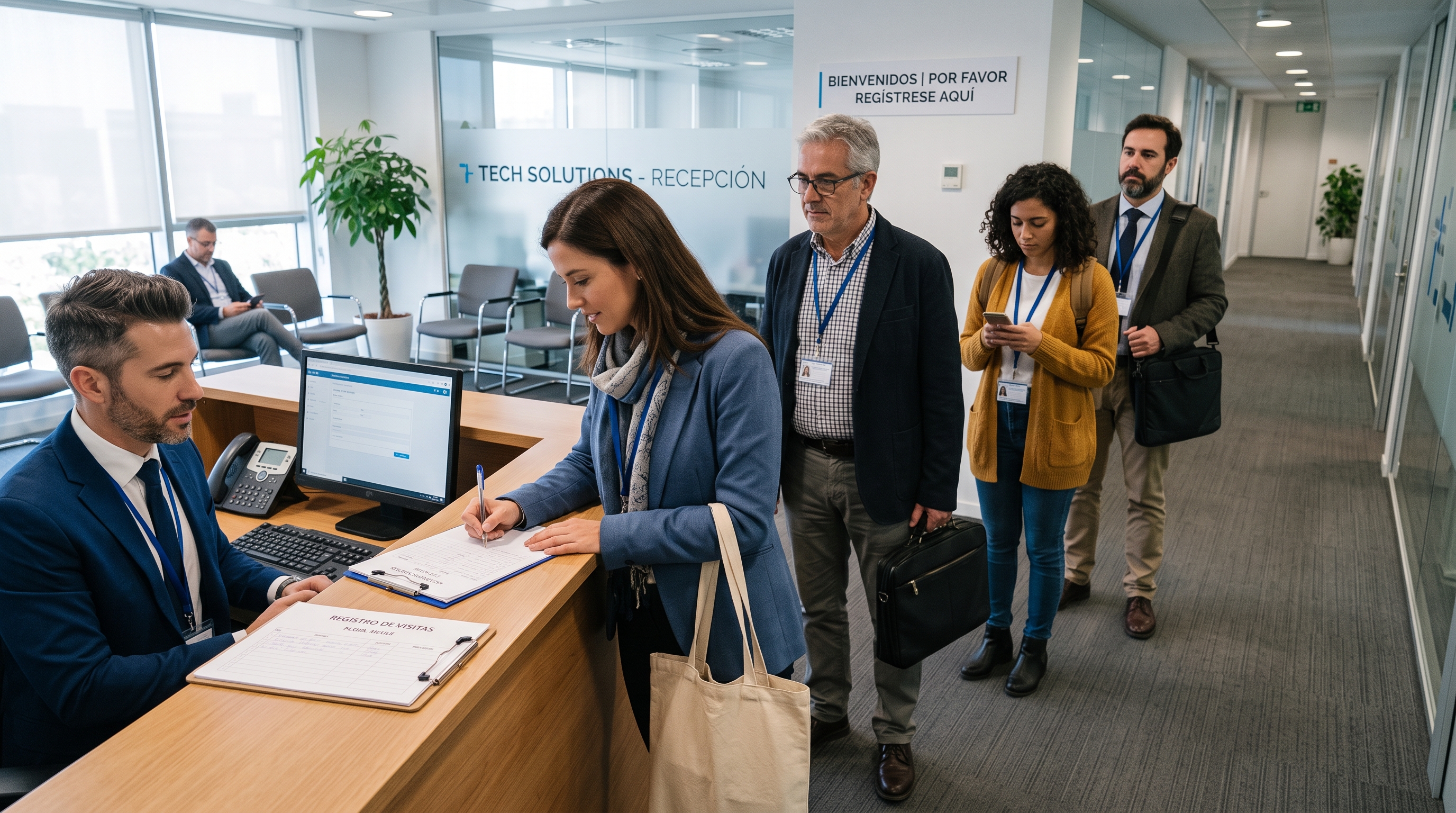 Registro de visitas en empresas - colas en recepción